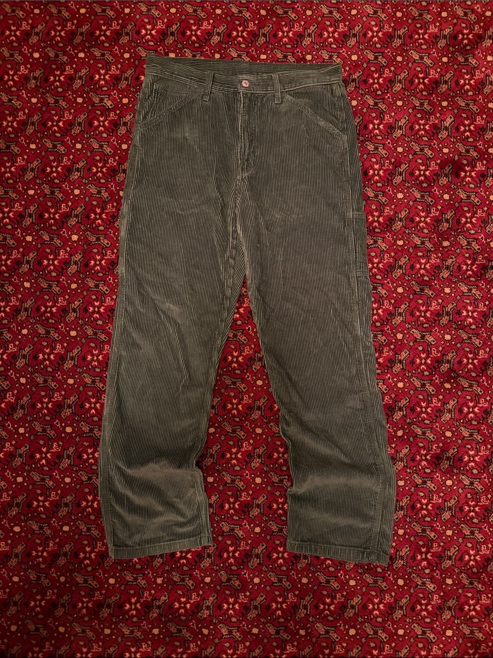Levi's Dark Green Corduroy Relaxed-Fit Pants